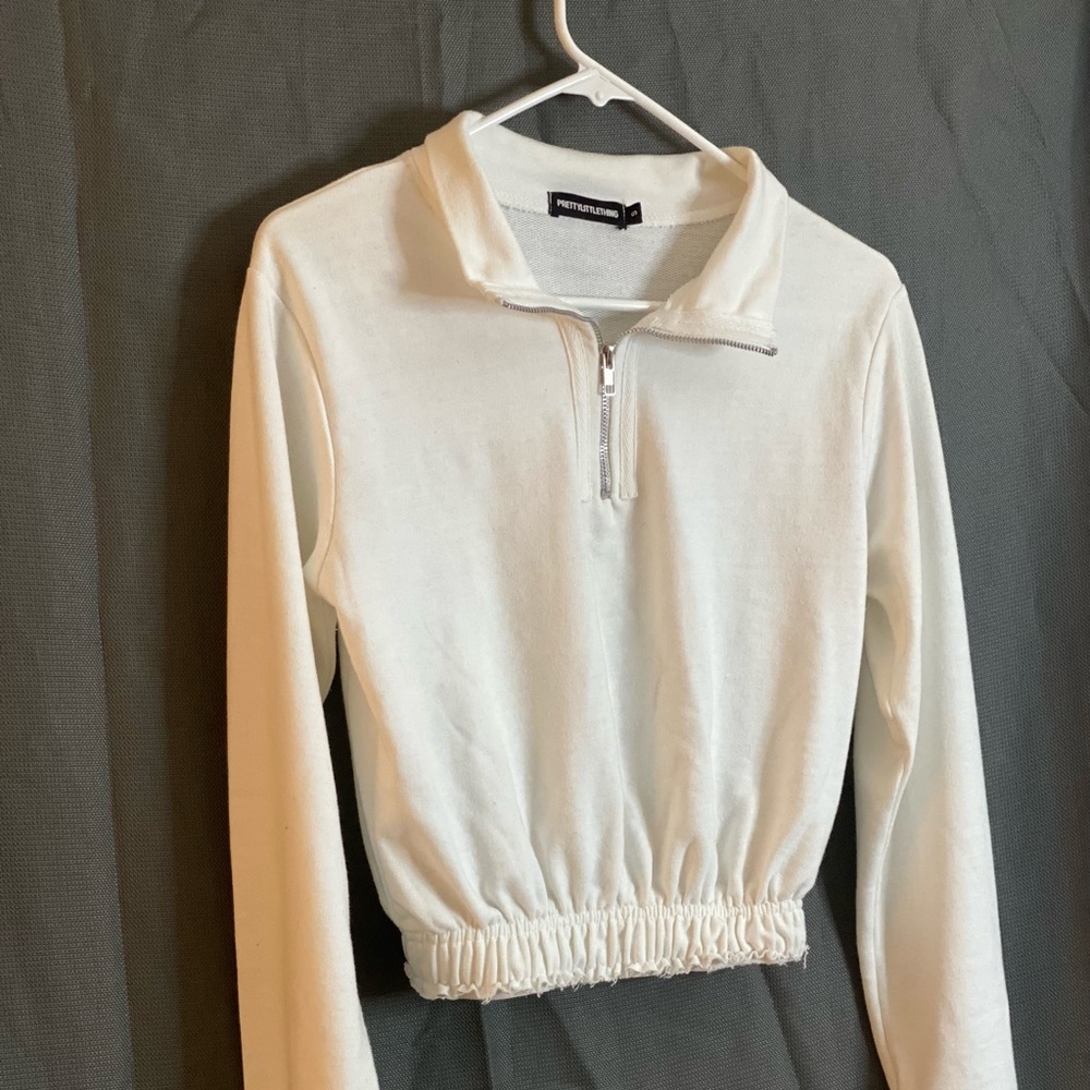 Cream White Halter Sweatershirt